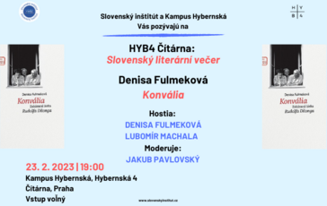 HYB4: Čitárna - Slovenský literárny večer DENISA FULMEKOVÁ: KONVÁLIA Prezentácia knihy